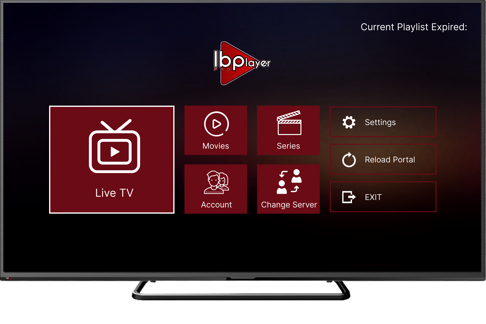 Prévia da interface do IBO Player Pro, divulgada pelo fabricante
